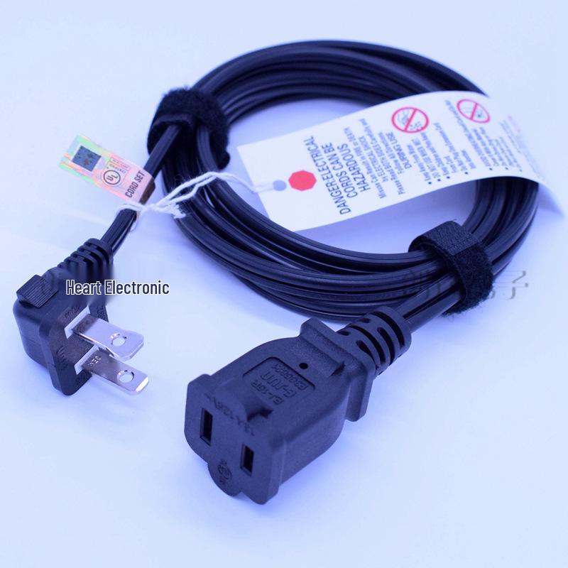 US Standard 1-15P15R 2-Pin Male/Female Right Angle Extension Cord for Christmas Lights