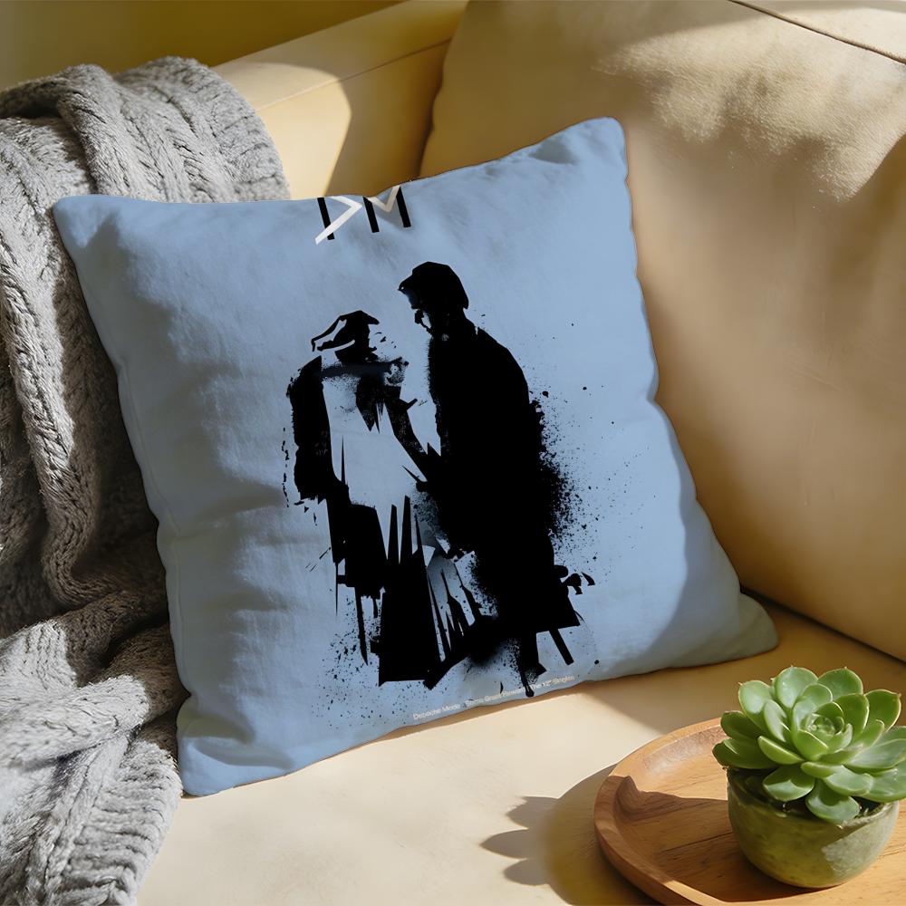 Cushion Cover  Washed Linen  Soft Breathable Decorative Case For Sofa Home Band DDepeche MMode Memento Mori Pillow Cover
