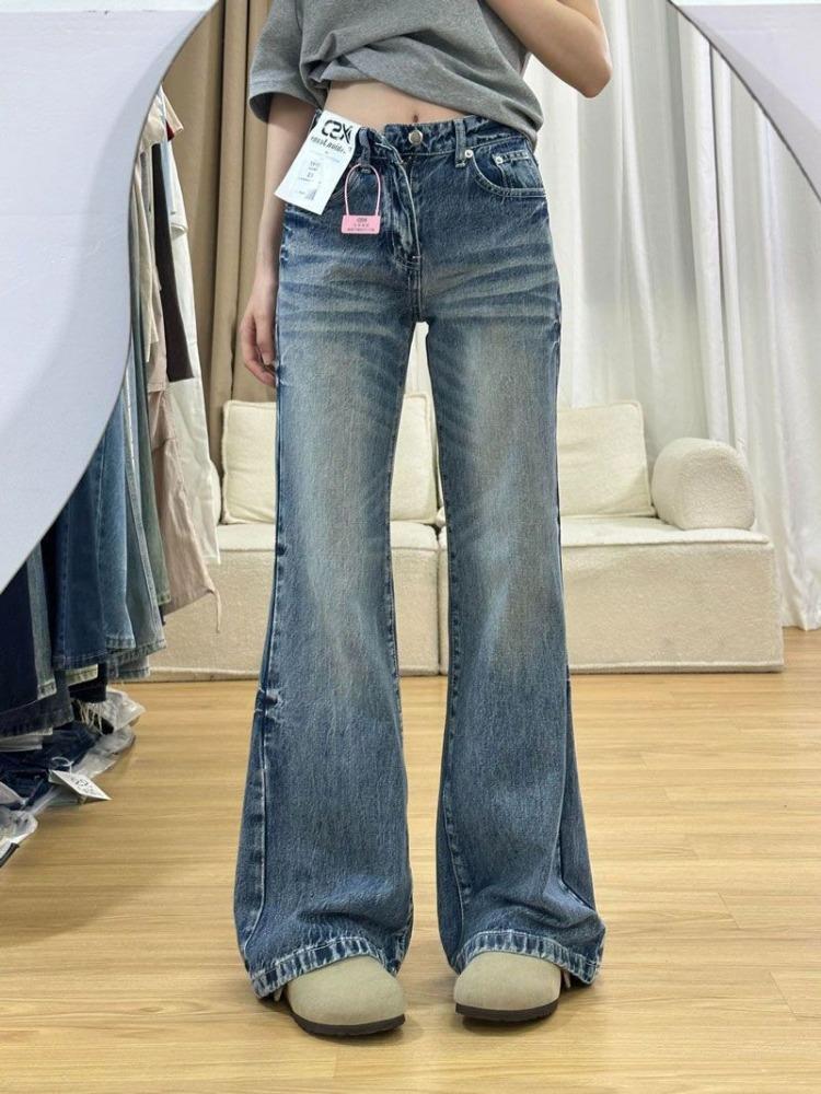 Comfortable Retro Casual Jeans Women Tide Ins High-waisted Loose Not Sticking To The Leg Trailing Straight Trousers Jeans for Women Long Denim Pants