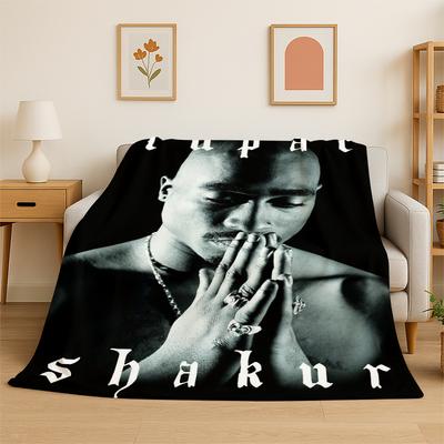 Rapper Eminem Tupac 19pac Hip Hop Rap God Pătură de Flanel Moale Caldă Pătură Aruncată pentru Dormitor Camera de Zi Pat Călătorie Picnic