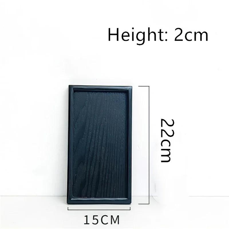 

Wooden Tray Japanese Style Black Rectangle 30cm Coffee Tea Set Tableware Pallet Food Cake Plate Home Kitchen Storage Supplies