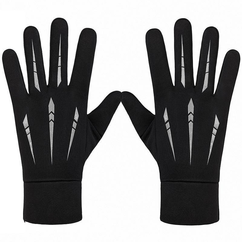 Motorcycle Gloves for Men with Plush Insulation Five Finger Winter Gloves Outdoor Anti Slip Motorcycle Riding Equipment Gloves