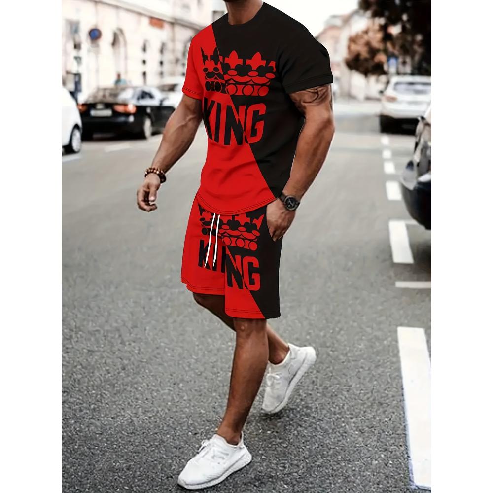 Men's Short-sleeved Shorts Casual Suit Fashionable Simple Sports Suit Comfortable Breathable Unisex Sports Clothing