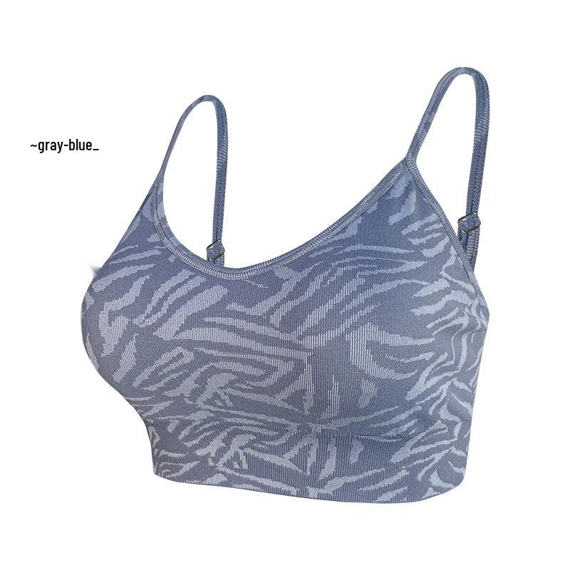 

Бесшовный бюстгальтер для йоги: Быстросохнущая, универсальная и поддерживающая спортивная одежда Medium синий/серый