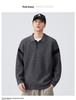 Mu Yuan Men's Retro Autumn/Winter Knit Polo Sweater - American-Style Casual Top