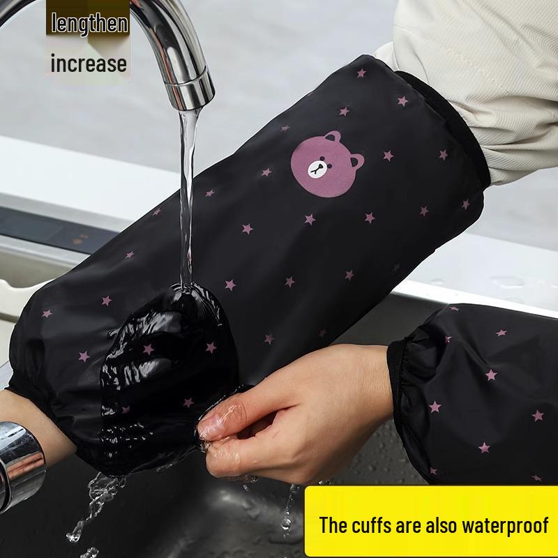 Women's Waterproof & Oil-Proof Kitchen Sleeves: Autumn/Winter Anti-Stain, Extended, Cute Oversleeves for Adults