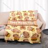 Customized Name Personalized Cartoon Blanket Capybara Print Warm Comfortable Blanket for Adults and Kids Luxury for Gifts