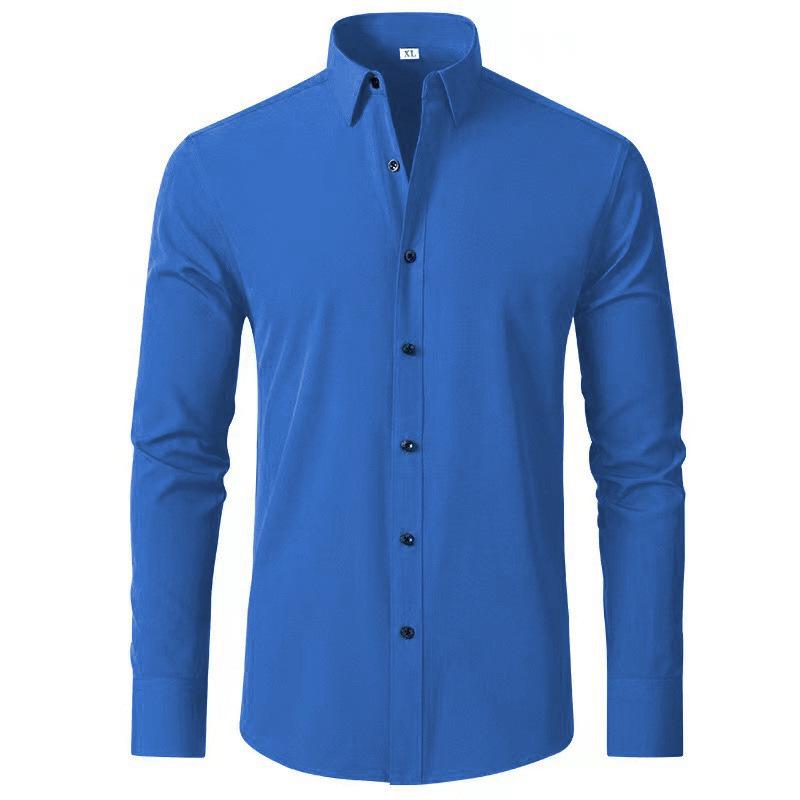 Men's European Fit Non-Iron Long-Sleeve Stretch Shirt - Hot-Selling with Vertical Design