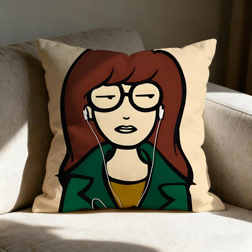 D-Daria Anime Cute Pillow Case Pillowcase, Double-Sided Printed, Sofa Cushion, Bedroom Headboard Pillow