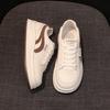 Leather White Shoes Women's Thick Baseplate Shoes 2025 Summer New Light Breathable Comfortable Sports Leisure Sports Board Shoes