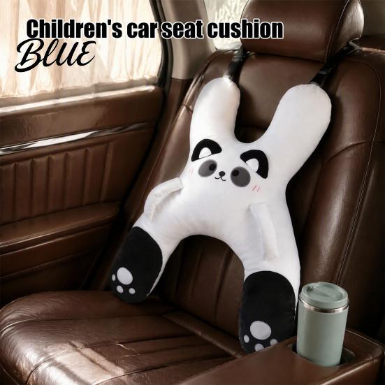 Coussin de siège doux en peluche Oreiller de voiture en forme de H pour enfants Oreillers de cou mignons Oreiller pour dormir assis et soutien du dos Oreiller de repos pour voyages Salon sur canapé Arrière