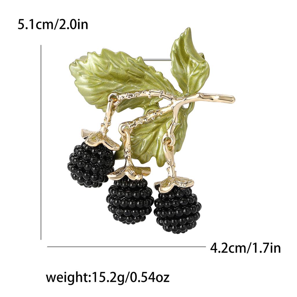 Creative Versatile Alloy Enamel Blackberry Brooch Fresh Fashion Women'S Suit Cardigan Corsage Ornament Pin