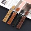 Breathable Oil Wax Watch Strap for Women Men 4 Colors Strap 18mm 20mm 22mm Universal Watch Band Deployment Clasp