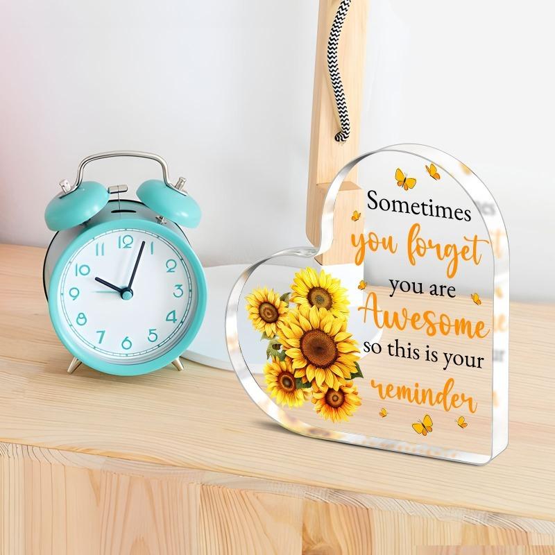 2D Flat Classic Acrylic Inspirational Plaque, Tabletop Decor with Encouragement Message, Multipurpose for Easter,  Mother'S Day, Birthday Gifts
