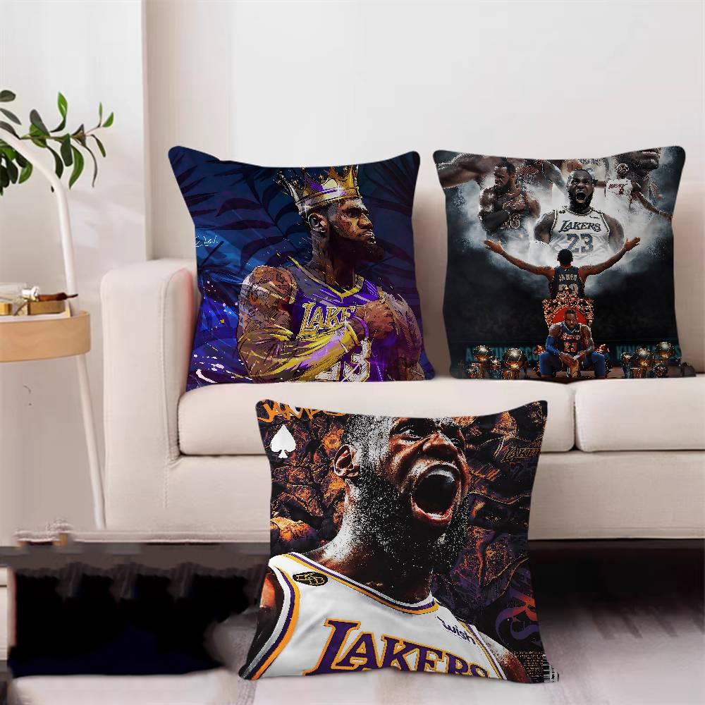 Basketball Star L-LeBron J-James Cushion Cover Decorative Pillow Sofa Home Decor Case Pillow Cases