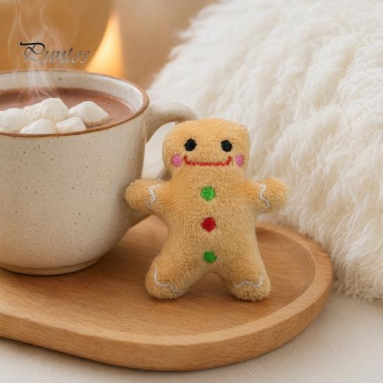 Scratch Resistant Cat Toy Christmas Catnip Plush Toys, Reindeer Gingerbread Santa Stuffed Animal, Interactive Holiday for Kittens, Pet Gift