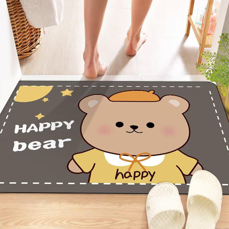 Non-Slip Cartoon Door Mat: Absorbent Entryway, Bedroom, and Bathroom Rug