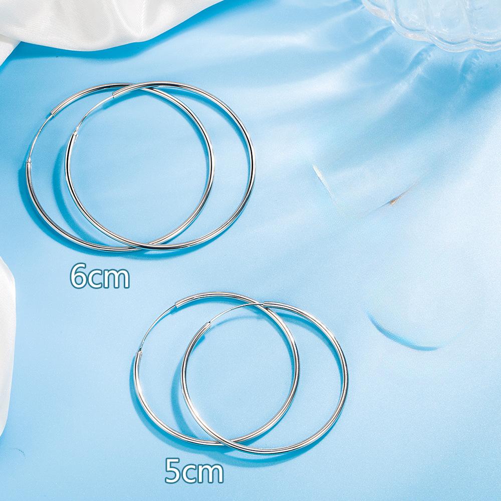 JewelryTop Copper High Quality Fashion Jewelry Round Hoop Earrings For Women Lady wedding party New 5/6CM