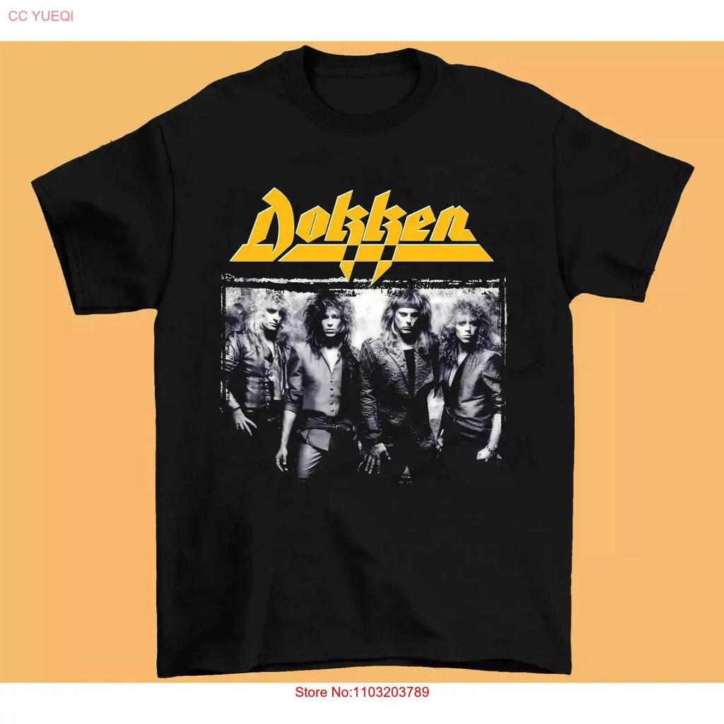 Inspired Dokken Band 90s Funny Black All Size Cotton T Shirt Vintage Stretched Top For Everyday Wear Soft Homme