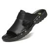 Summer Genuine Leather Men Beach Slippers Plus Size Outdoor Home Sandals