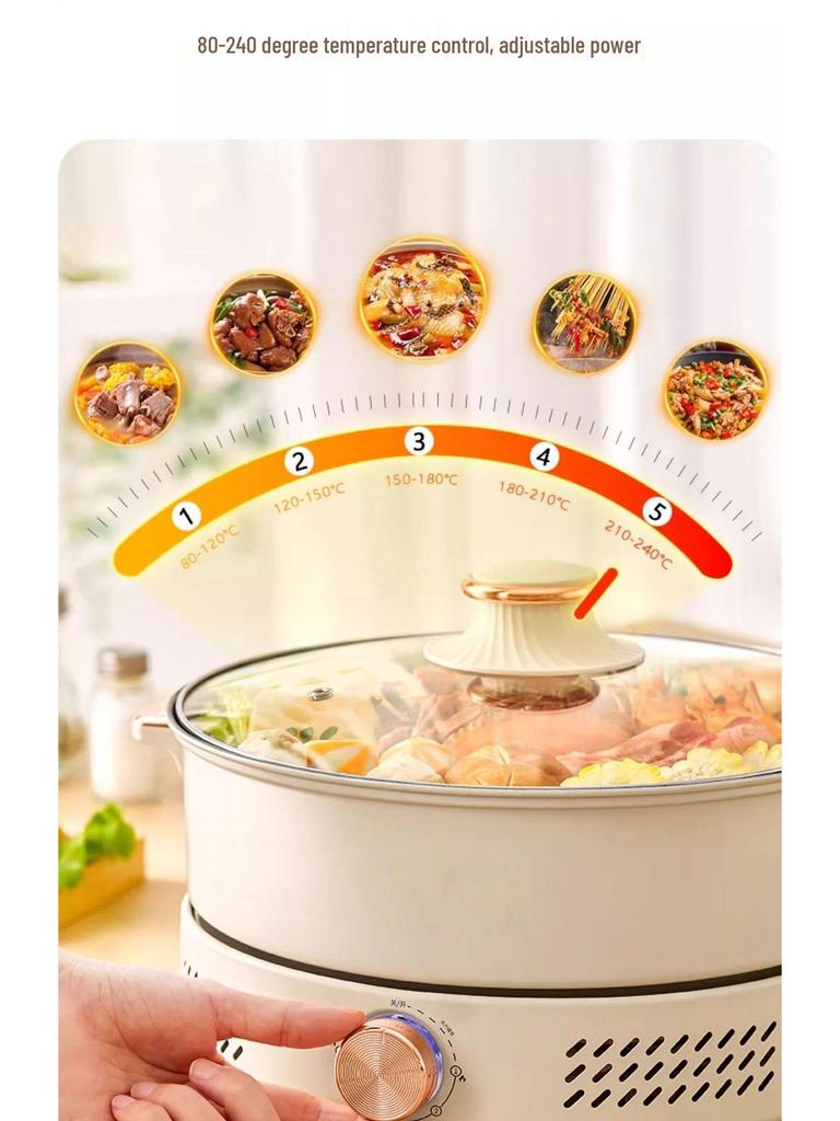 Multifunktionaler Elektro-Hot Pot und Grill mit großer Kapazität zum Shabu-Shabu-Kochen
