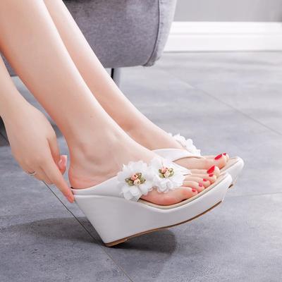 Letnie damskie sandały typu flip-flop platformy klapki japonki kapcie huśtawki kliny buty damskie Plus rozmiar
