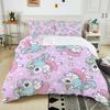 Cartoon Cute Unicorns And Stars Pattern Bedding Set 1 Duvet Cover 2 Pillowcases For Adult And Children Luxury Gift Full Size