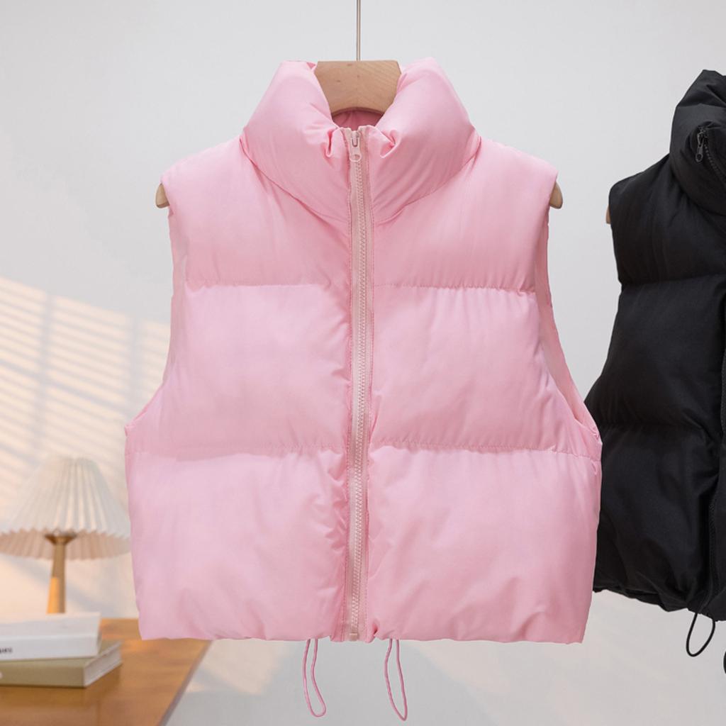 Winter Thick Warm Cotton Short Stand Collar Sleeveless Vest Vest