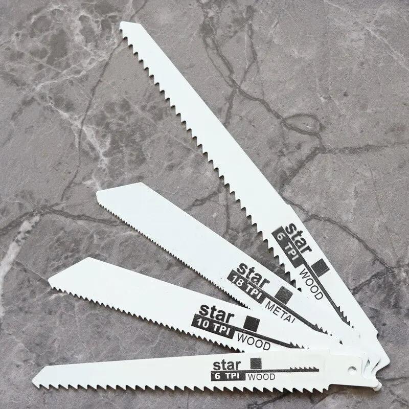 4pcs Reciprocating Saw Blade, Universal Woodworking and Metal Cutting, for DIY and Professional Use, Coarse and Fine Teeth