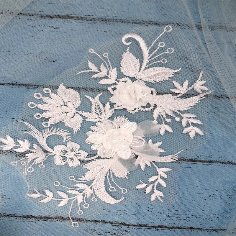 Three-Dimensional Lace Embroidery Lace Flower Handmade Diy Flower Accessories Headgear Clothes Decoration Nail Beads Clothing Accessories