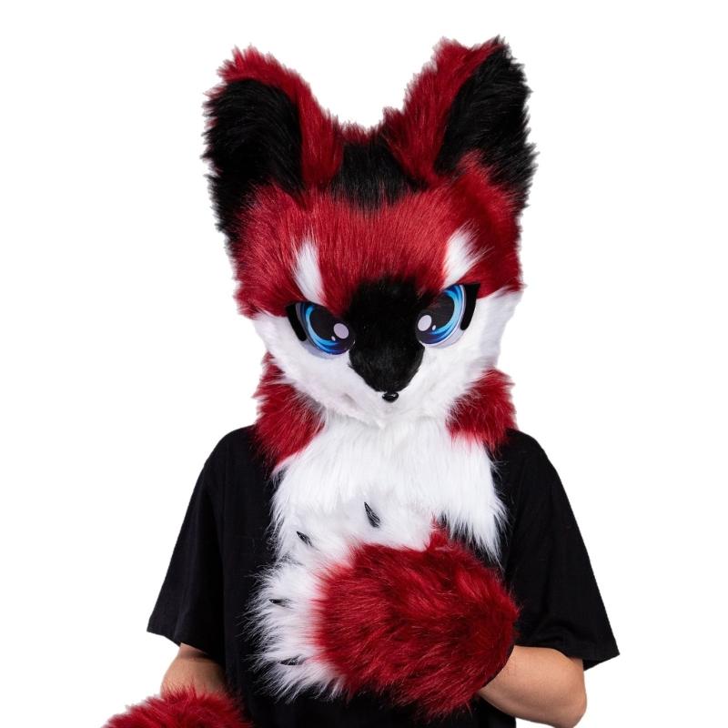 Kaķu kažokādas galva Kaķu Fursuit Izgrieztā