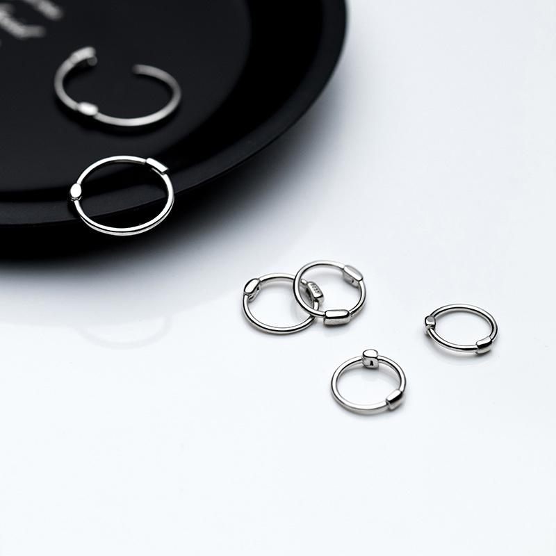 Classic Authentic 925 Sterling Silver Round Hoop Earring For Women Simple Geometric Earring Fashion Fine Jewelry