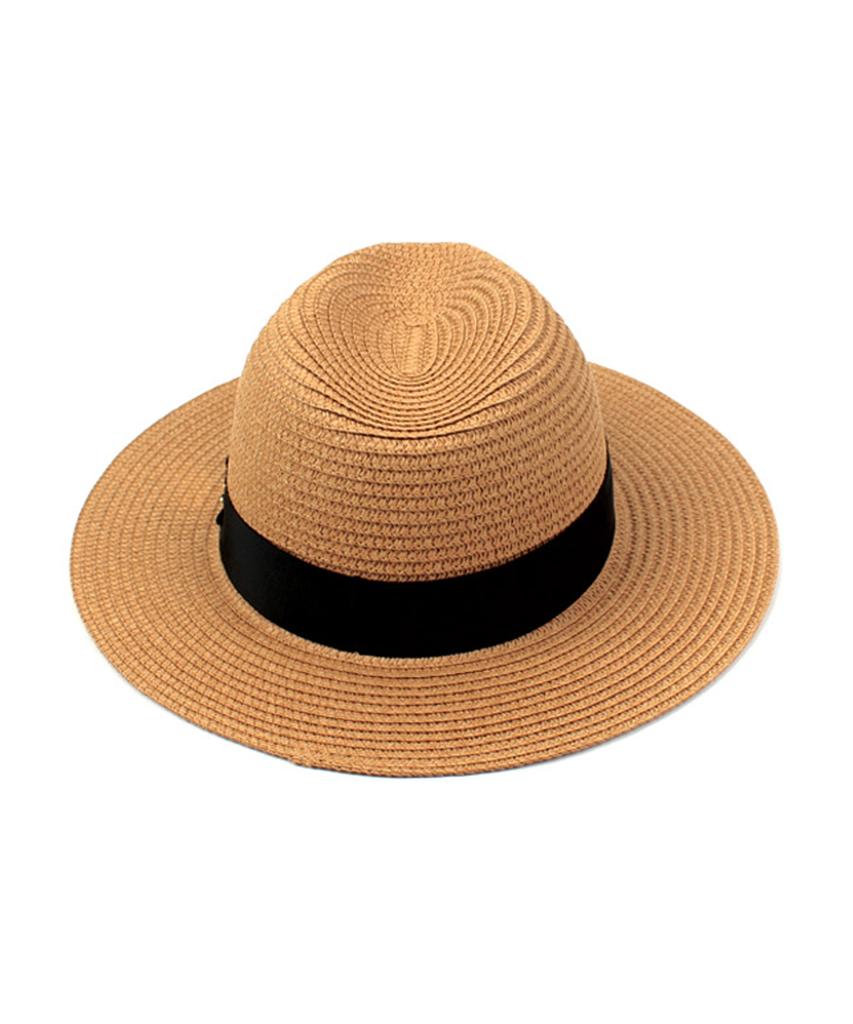 Yunibeosyeolkemiseuteuli Gold-Metal Summer Beige Fedora