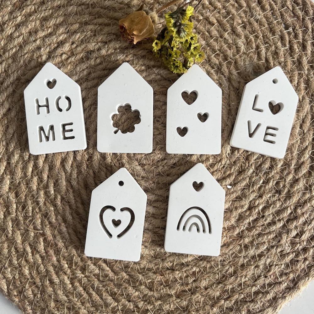 Hollow House Shapes Silicone Mold Letter Rainbow Resin Dropping Mold  Holiday Party Gifts