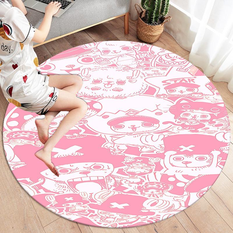 One Piece Tony Tony Chopper Round Area Rug Carpet Rug For Living Room Bedroom Sofa Playroom Decor Nonslip Floor Mat