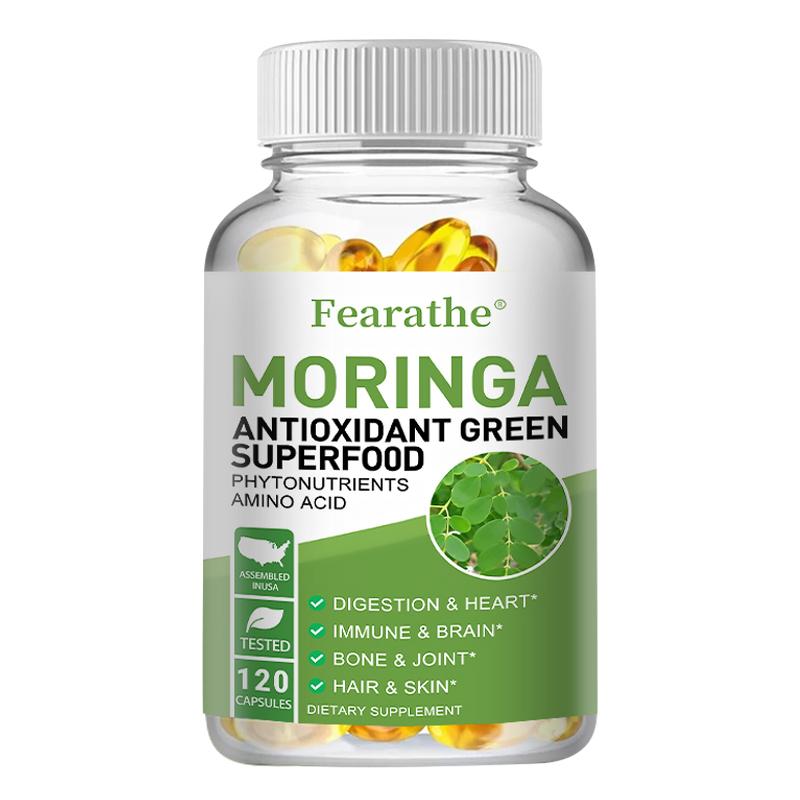 Polvere di Foglie di Moringa 120 Capsule Integratore Alimentare