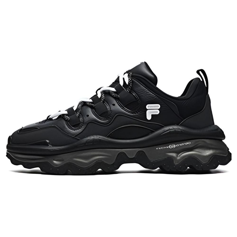 Fila Fusion Qd96 Star Peak Shoes Fabric Synthetic Leather Retro Versatile Shock Absorbing Wear Resistant Low Top Dad Shoes Women sneaker T12W241201FBK