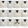American Retro Ceiling Light Single Head Glass Cover Aisle Lighting Bedroom Corridor Staircase Balcony Creative Decor Lamp
