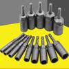 Impact Socket 1/4Inch Metric Deep Impact Wrench Hex Socket Head Converters For Wrench Adapter Socket Hand Tool 6-19mm