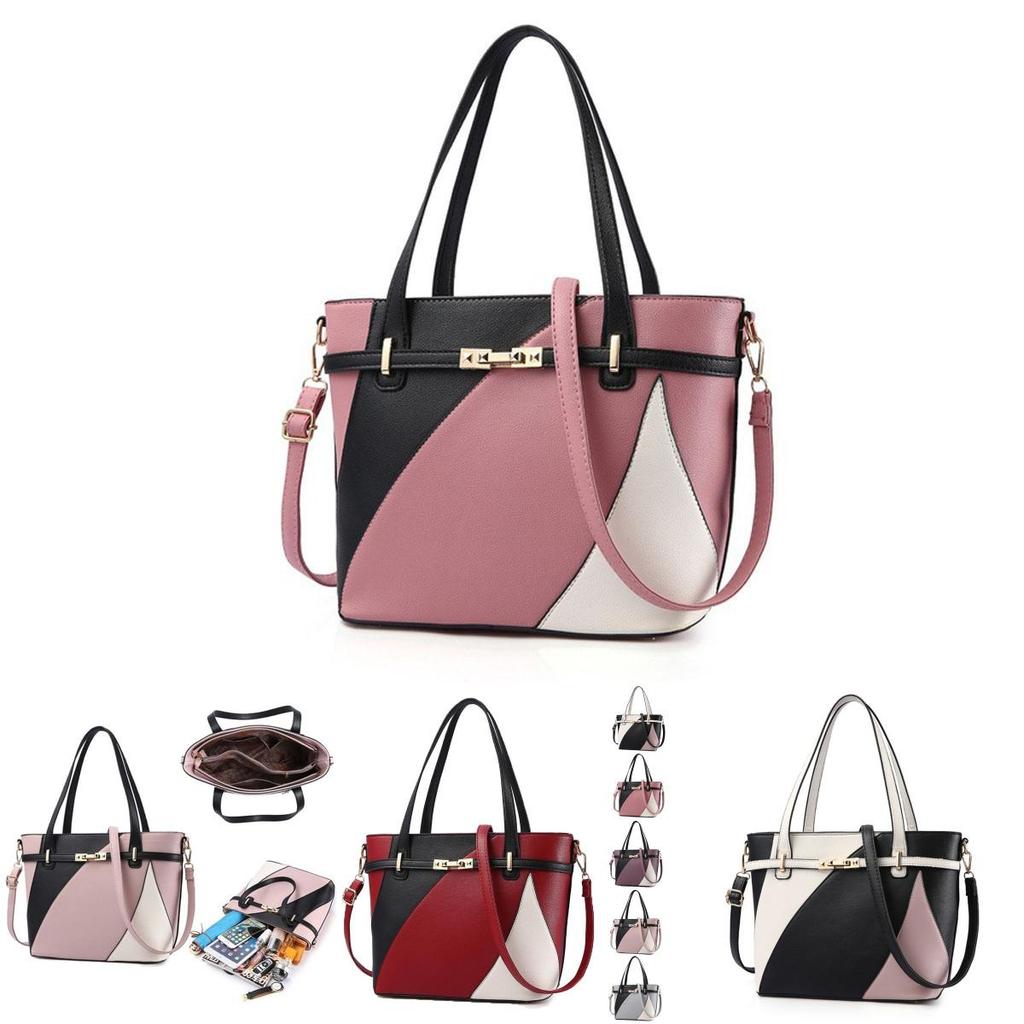 Elegant Pu Patchwork Leather Handbags For Women With Multifunctional Design