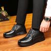 Size 35-48 Winter Black Leather Men Waterproof Anti Slip Plush Warm Casual Shoes Middle-aged Elderly People Comfort Snow Boots