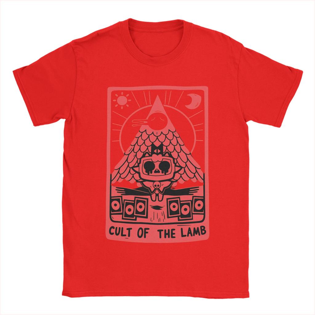 Cult Of The Lamb Game T Shirts Men 100 Cotton Vintage TShirts Crew Neck  Tee Shirt Short Sleeve Tops Plus Size