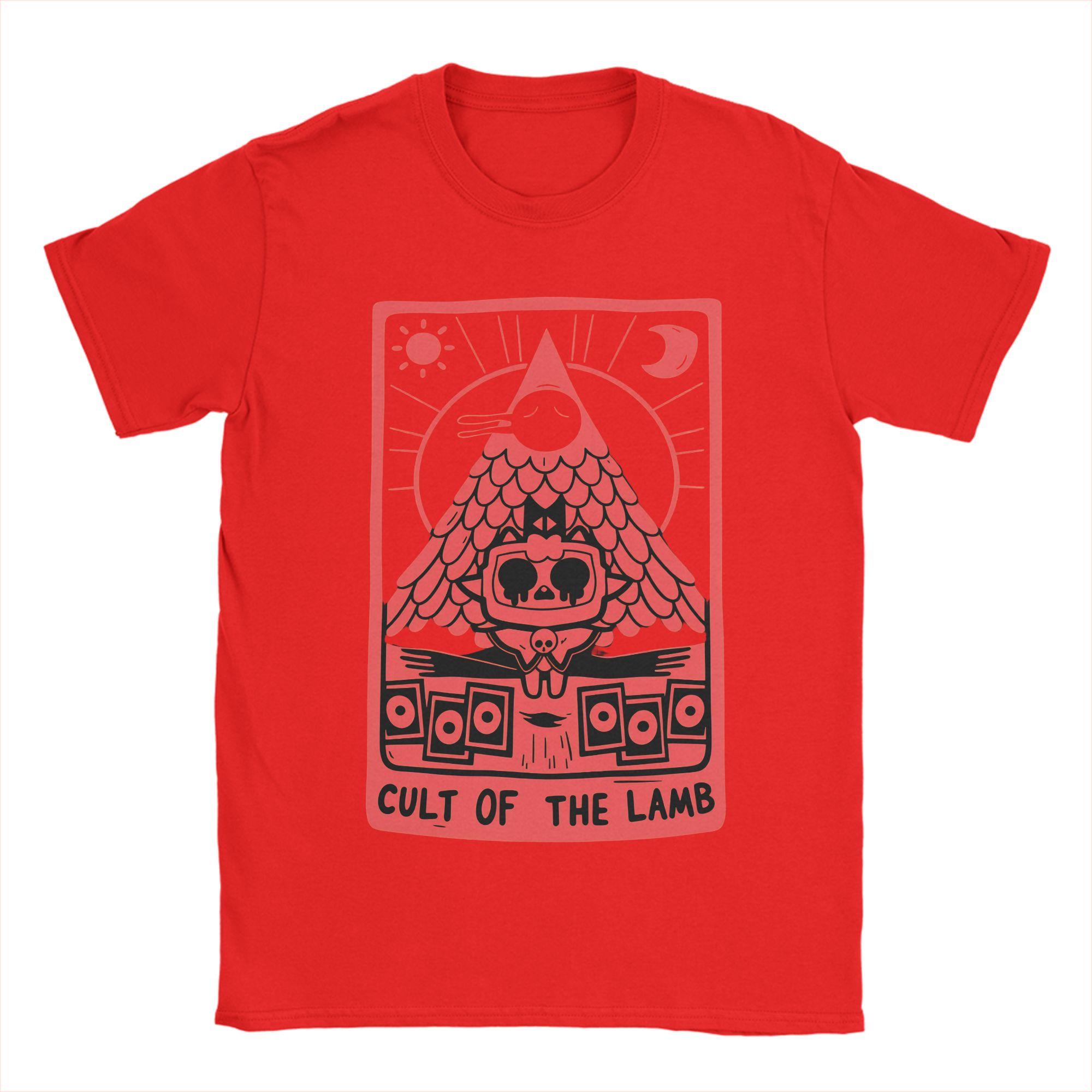 

Cult Of The Lamb Game T Shirts Men 100 Cotton Vintage TShirts Crew Neck Tee Shirt Short Sleeve Tops Plus Size S