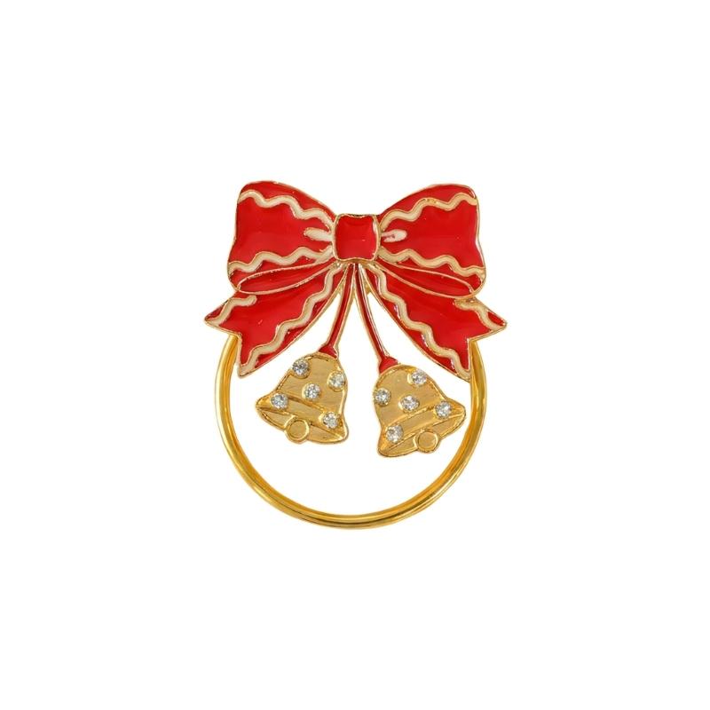 Holiday Table Rings for Christmas Napkin Use, Color Detail Table Piece with Enamel Look and Single Unit Scope