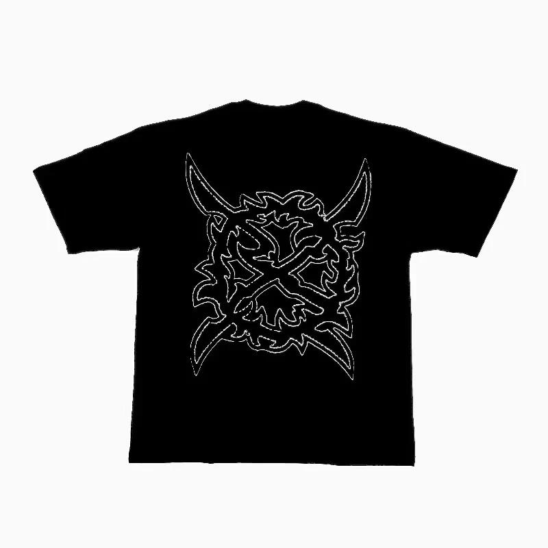 2025 Opium Ken Carson Limited Edition Peripheral Portrait Cross Print Short Sleeved T-shirt Tee Summer New Casual Loose Tops