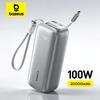 Baseus 100W 20000mAh Power Banka Zatahovací USB-C Kabel pro iPhone 18 Duo 17 Pro Max Samsung S26 Přenosná nabíječka pro Notebook