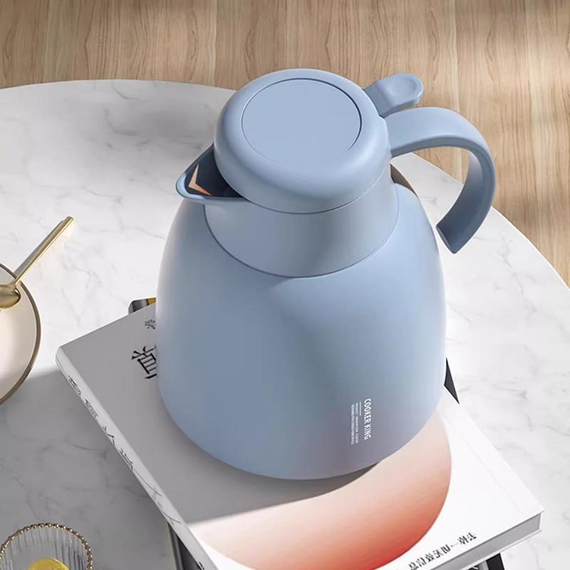 COOKER KING 1.5L Thermal Flask Glass Inner Thermal Kettle Large Capacity Insulation Pots with Handle Home Tea Brewing Pot