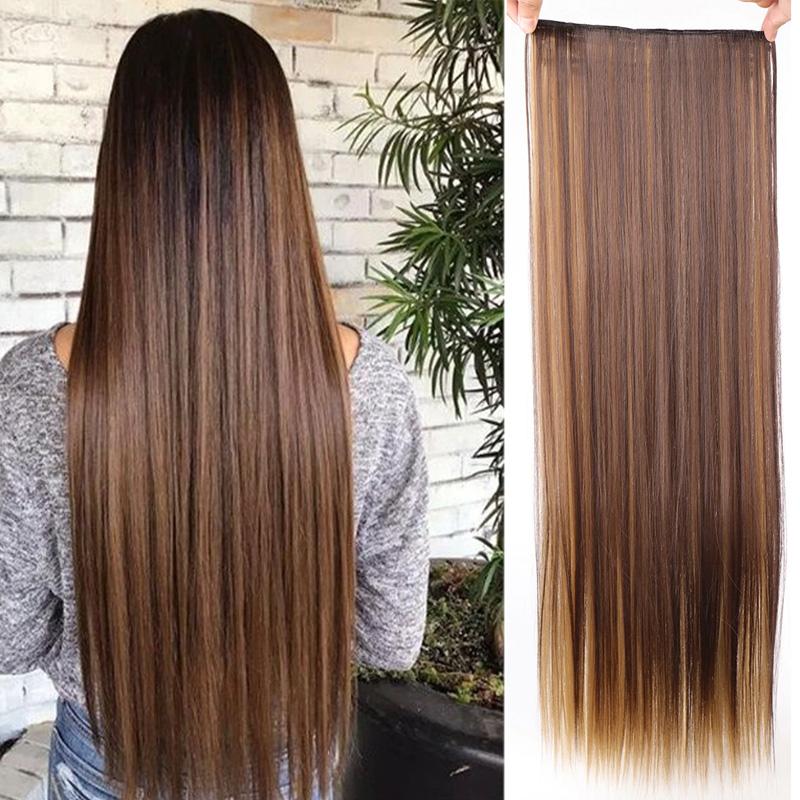 

LUPU 100СМ Довге Пряме На Кліпсах Нарощене Волосся Термостійкі Синтетичні Шиньйони Чорно-Коричневе Натуральне Штучне Волосся Для Жінок 100CM