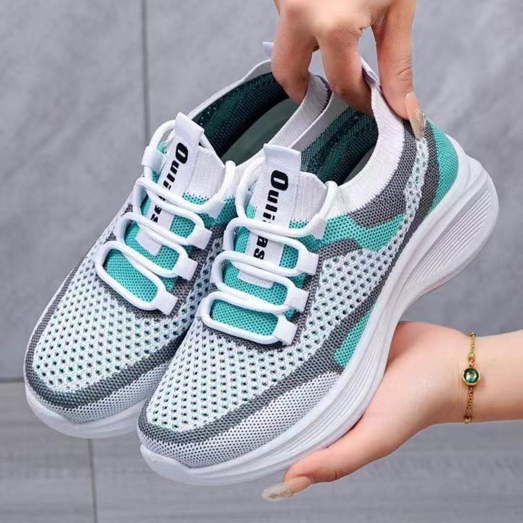 Mesh Casual Women's Shoes Woven Mesh New Breathable Soft Sole Running Casual Versatile Thick Sole Sports Casual Shoes
