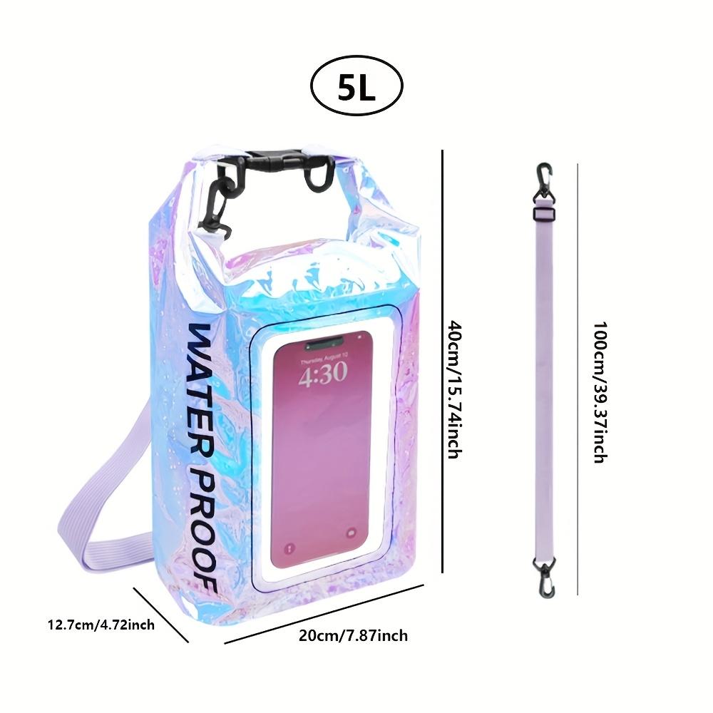 Multi-Use Holographic Waterproof Dry Bag Touchscreen Window Cross Body Bag for Beach Pool Kayaking & Outdoor Activities